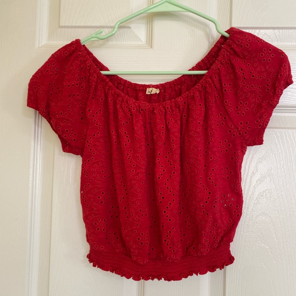 Hollister Eyelet Off the Shoulder Top